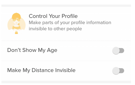 Hide Dinstance and Age on Tinder