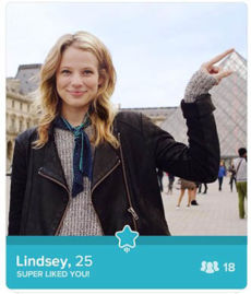 Tinder SuperLike on a profile