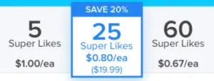 Tinder SuperLike price
