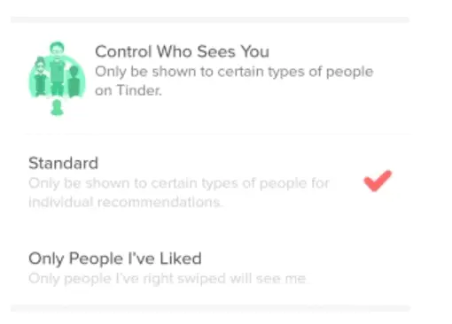 Tinder Control Who Sees You