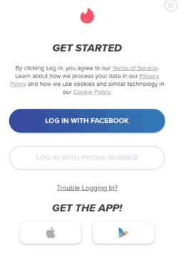 Login with phone number or facebook