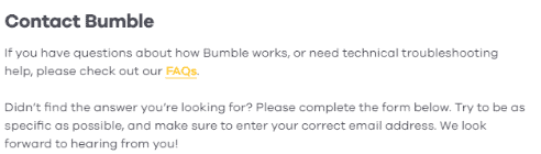 Bumble Contact Form