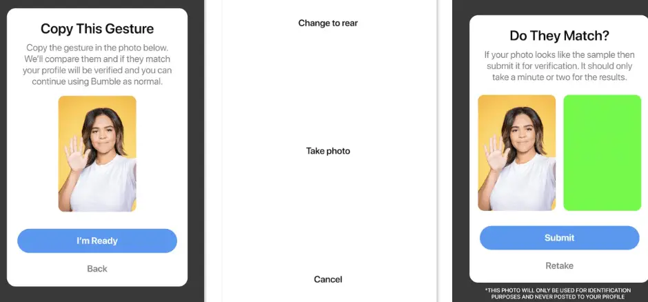 Bumble photo verification