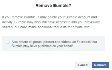 Remove Bumble From Facebook