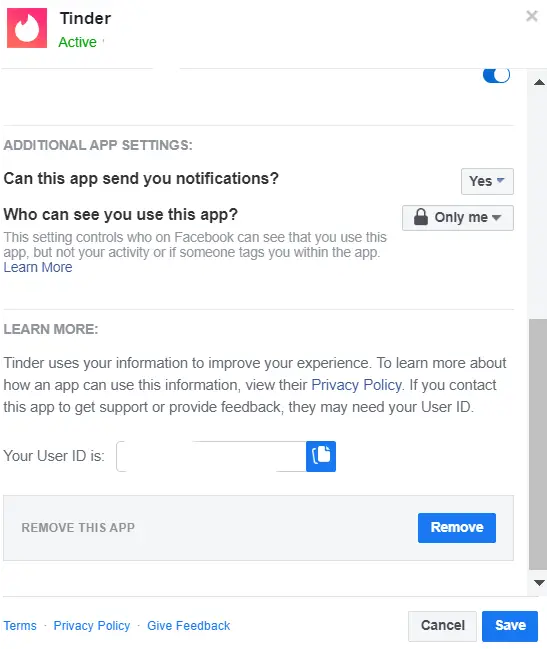 Tinder Reset - Remove From Facebook