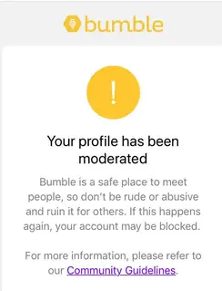 Bumble Reported Warning