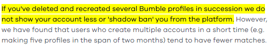 Bumble Shadowban Official Claim