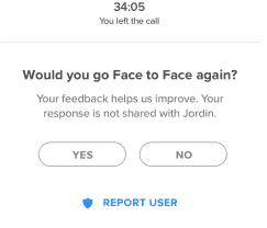 Report User After Tinder Face to Face Call