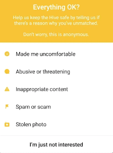 Report someone on Bumble