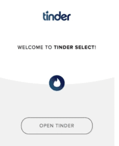 Tinder Select Screen
