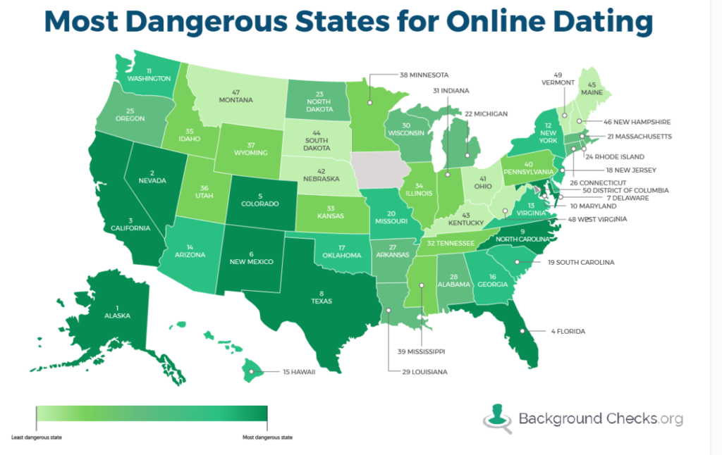 most dangerous US states for online dating