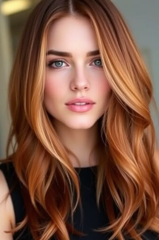 Auburn Hair Color with Balayage