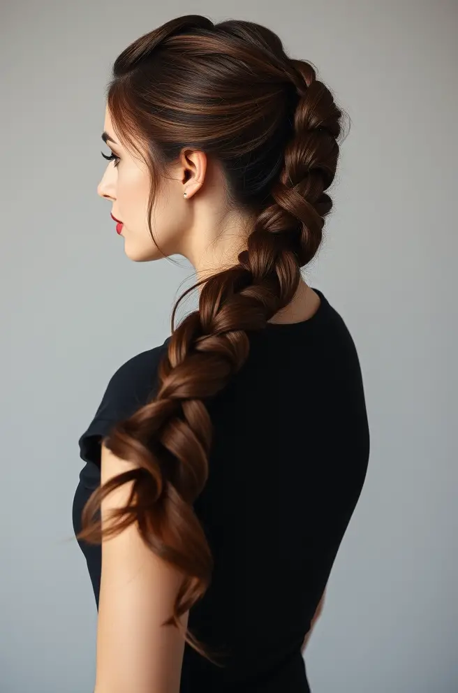 Beautiful Brown Hair Ponytail with a Twist