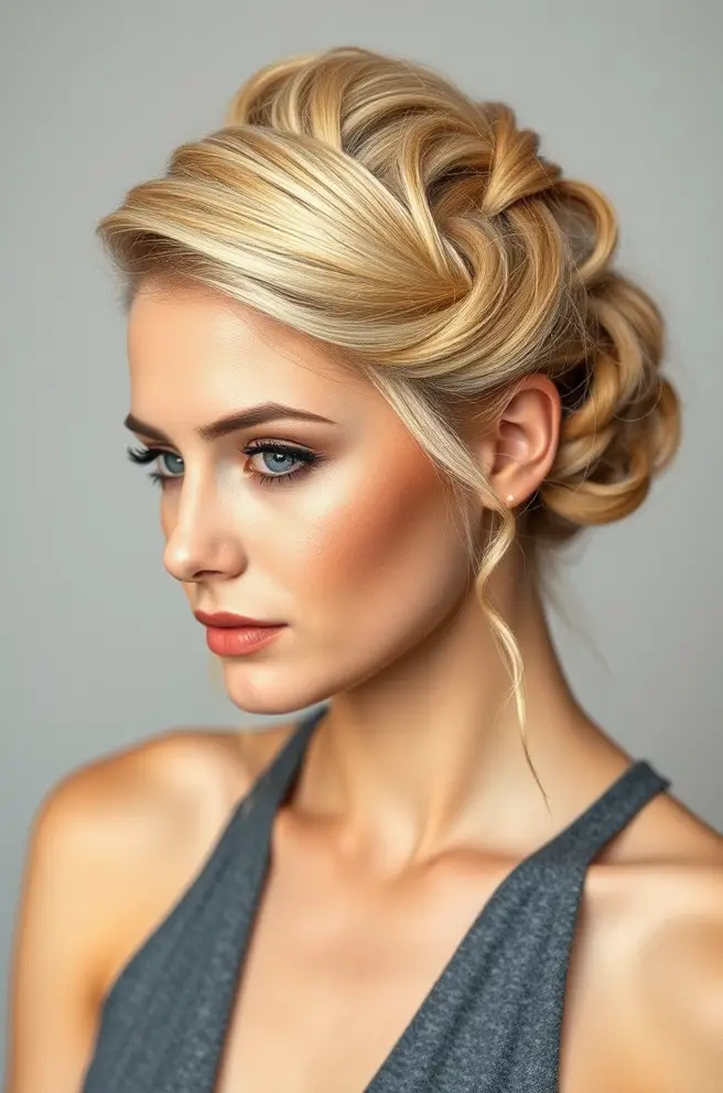 Blonde Hair Styled in a Classic French Twist