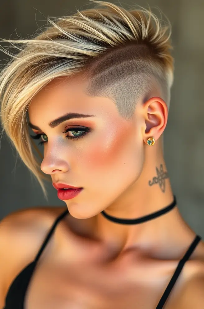 Blonde Hair with an Edgy Undercut