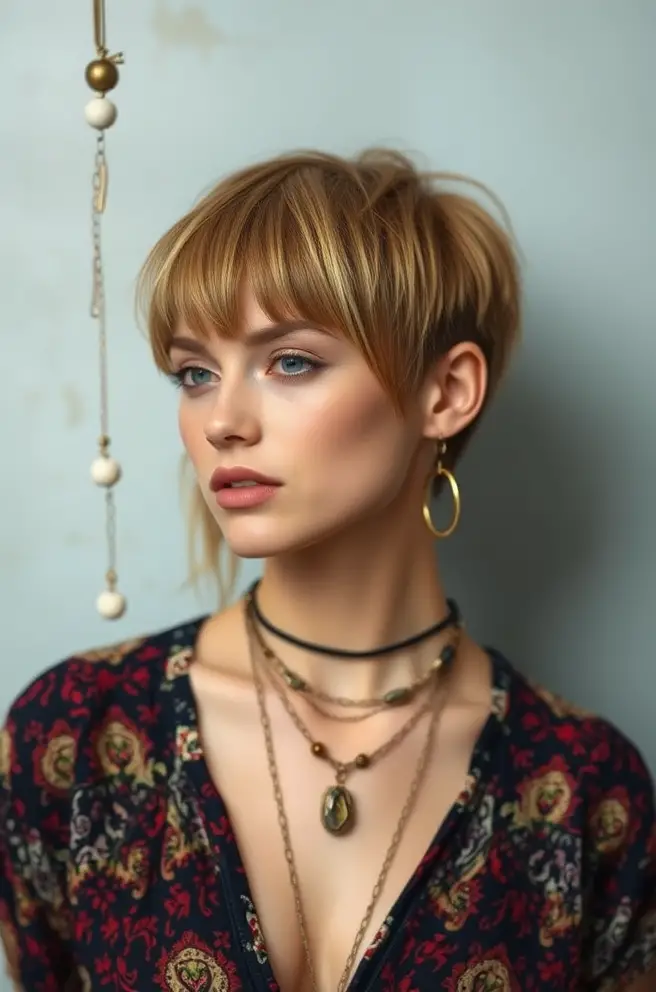 Bohemian Fringe Short Hair Cut Trend