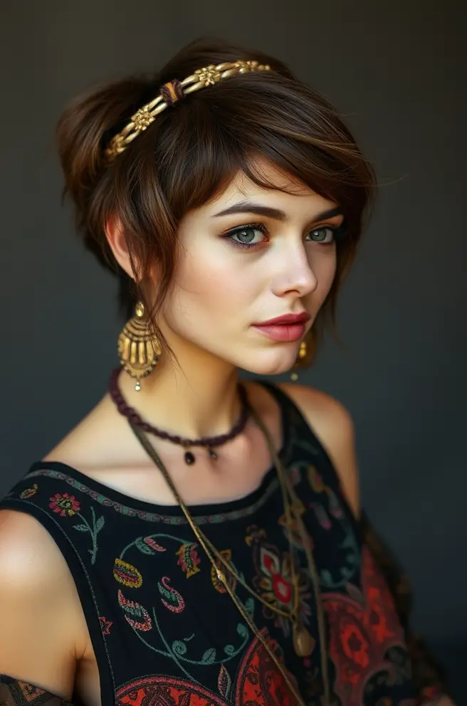 Bohemian Short Hair Styles for a Free-Spirited Flair