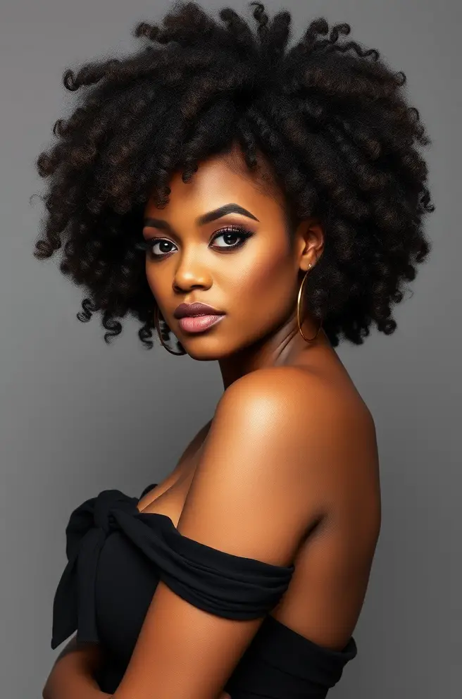 Bold Afro Puff for 4B Hair