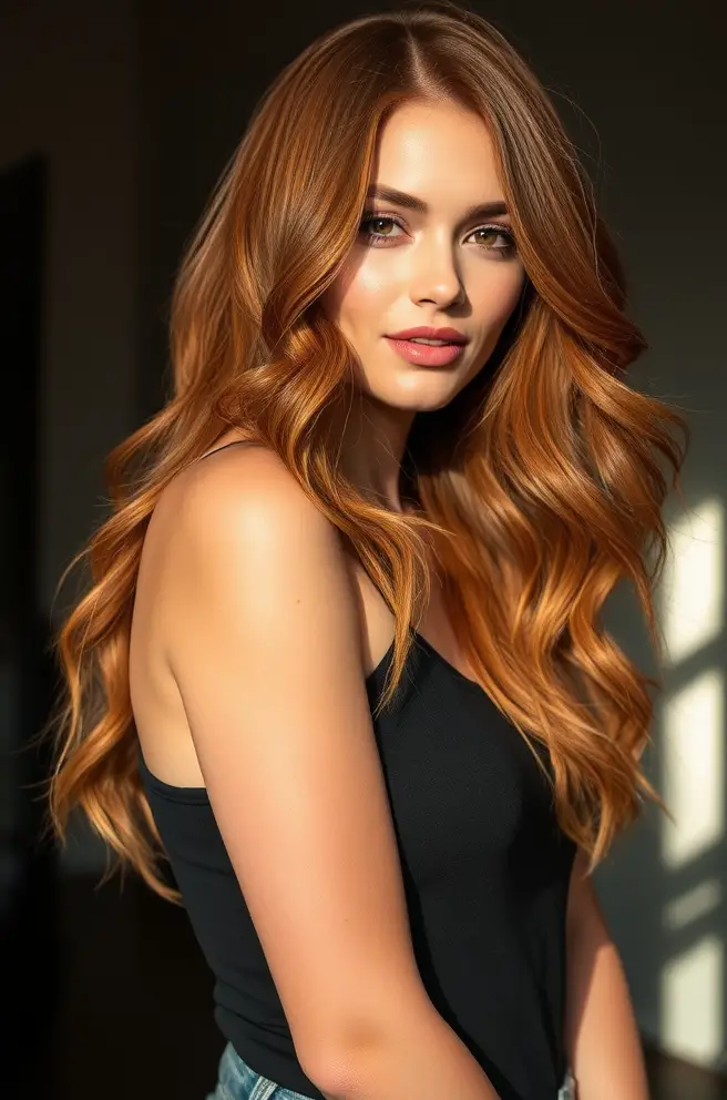 Bold Auburn Hair Highlights for a Radiant Glow