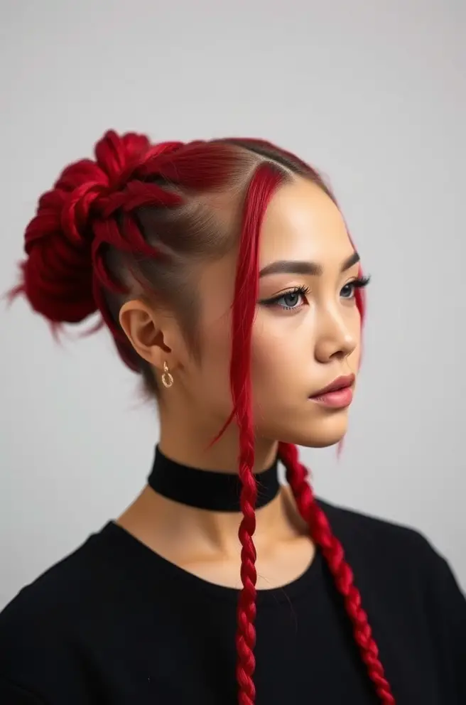 Bold Braided Red Anime Hair Trends