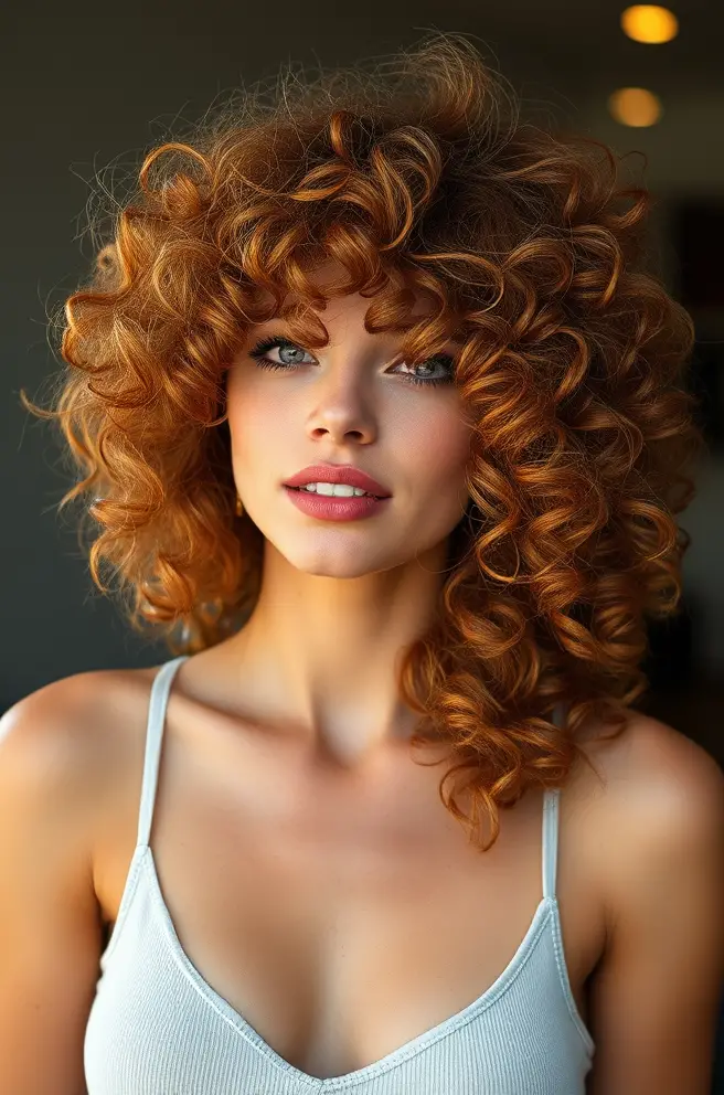 Bold Copper Hair Color for Curly Hair