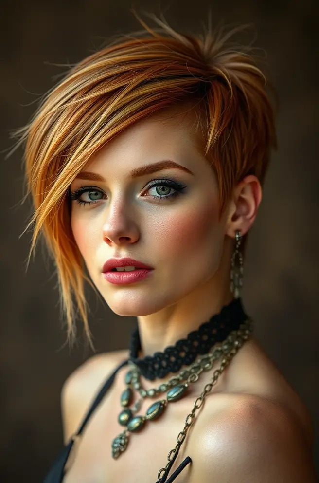 Bold Cowboy Copper Hair with a Pixie Cut