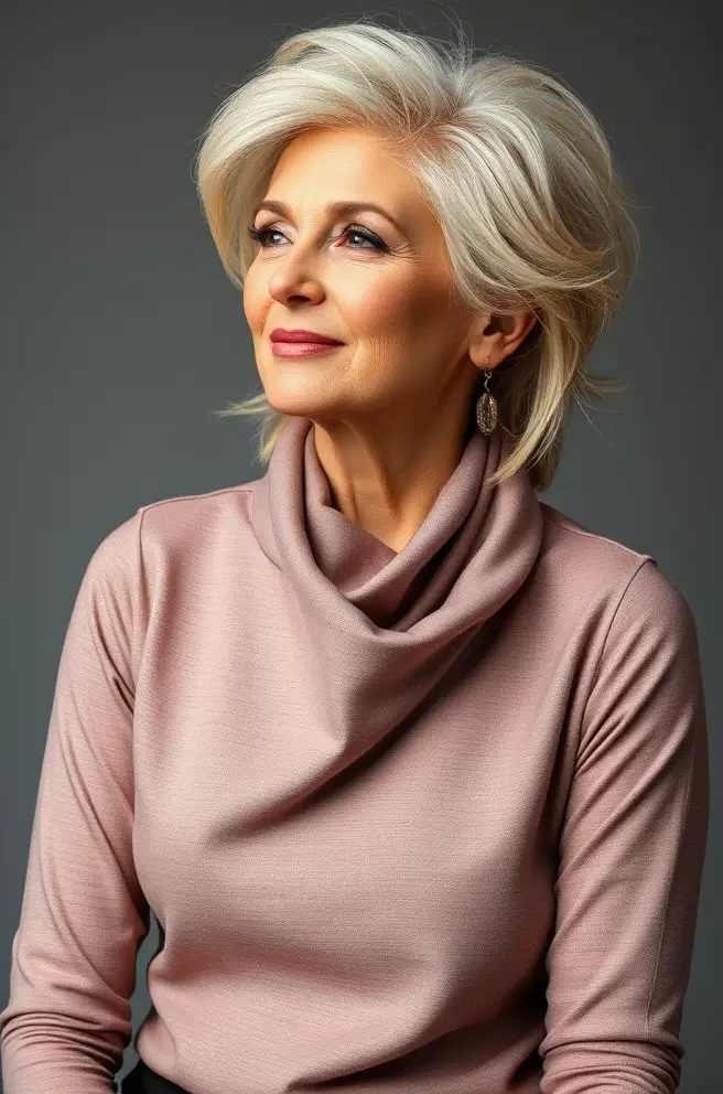 Bold Hairstyle with Highlights for Women Over 60