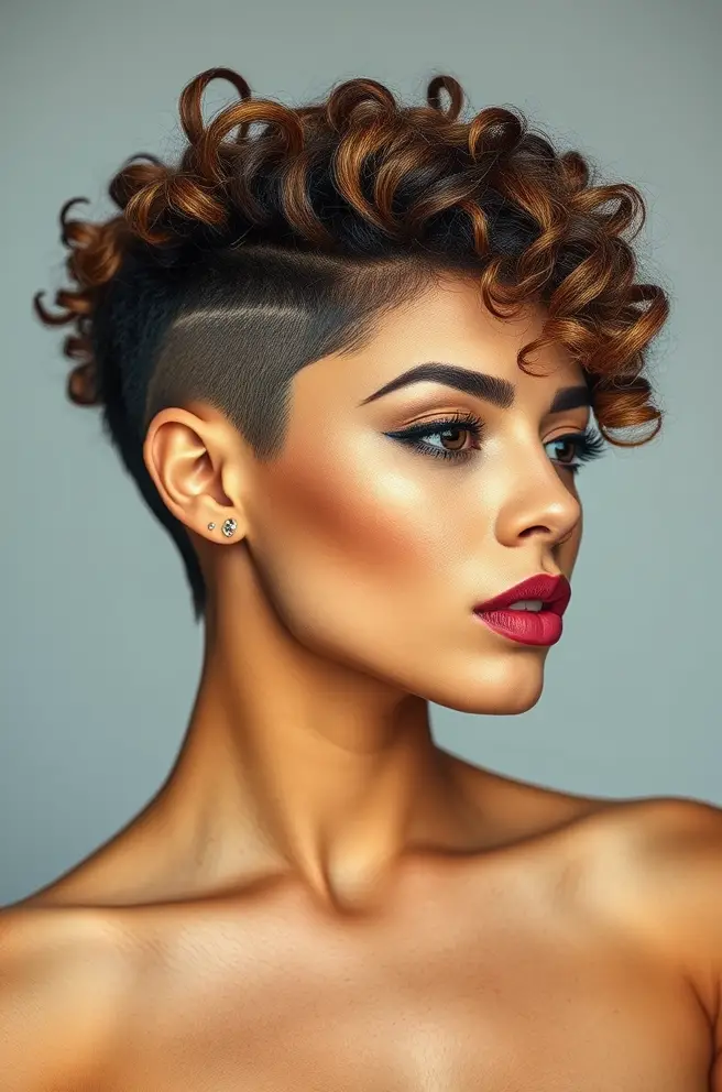 Bold Low Taper Fade Curly Hair with Under Cut