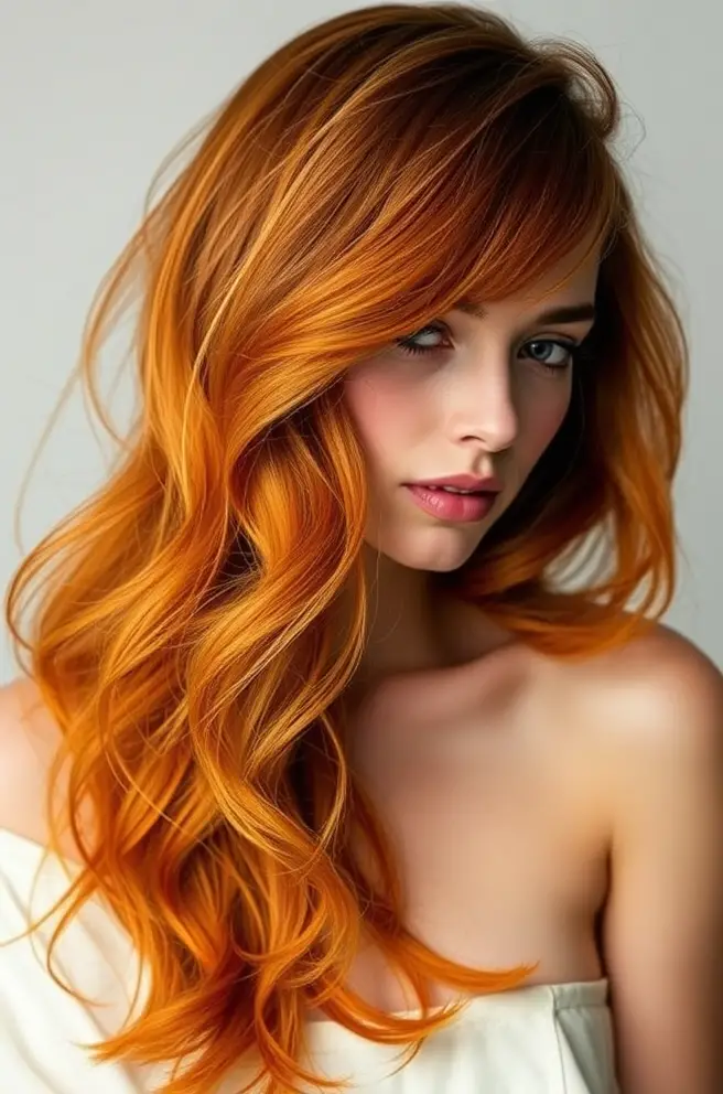 Bold Orange Hair Balayage for a Stunning Effect