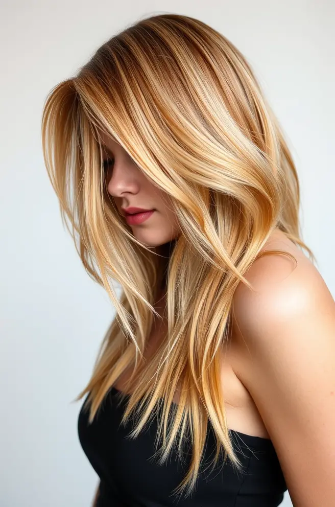 Bold Strawberry Blonde Hair with Highlights