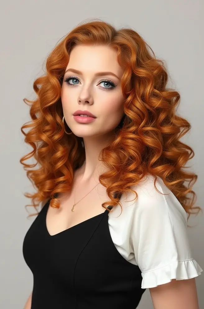 Bouncy Curls to Enhance Ginger Hair