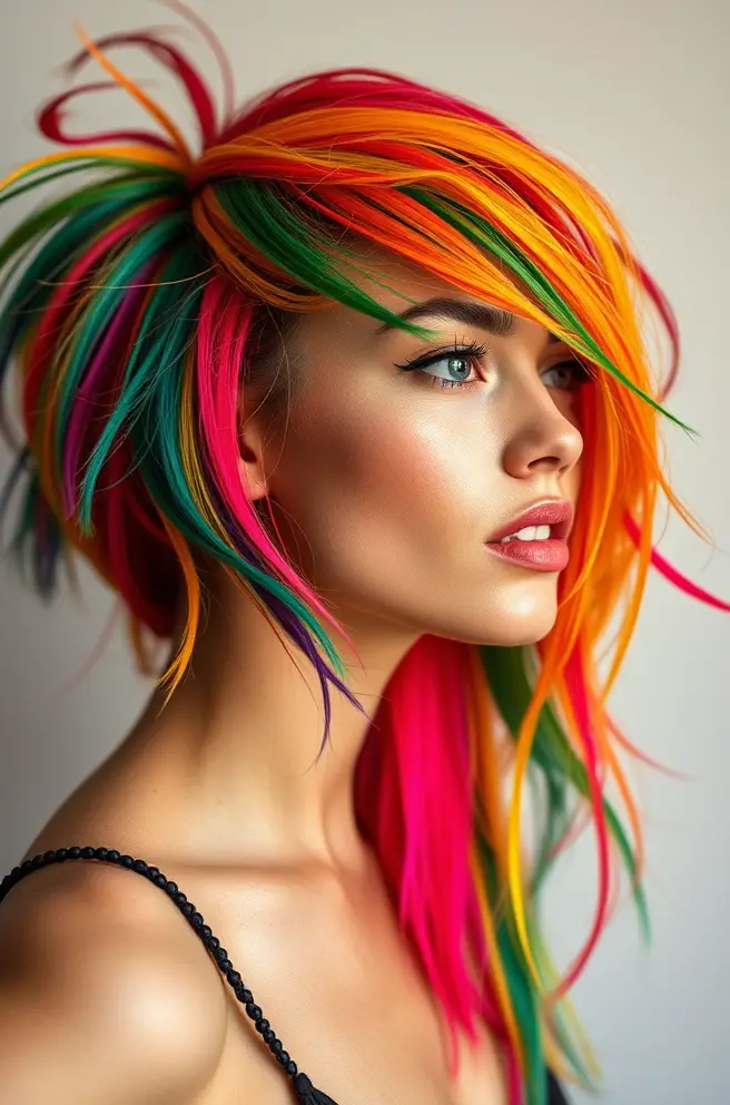 Brightly Colored Wicks Hair Style to Showcase Your Personality