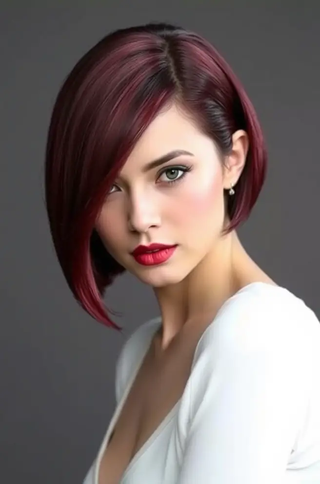 Burgundy Hair Color: Sleek Bob for Modern Elegance