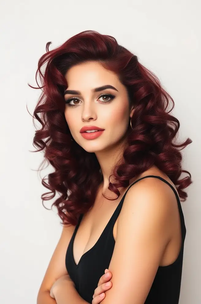 Burgundy Hair Color: Vibrant Curls for a Fun Vibe