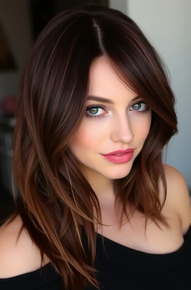 Burgundy Hair with Subtle Balayage