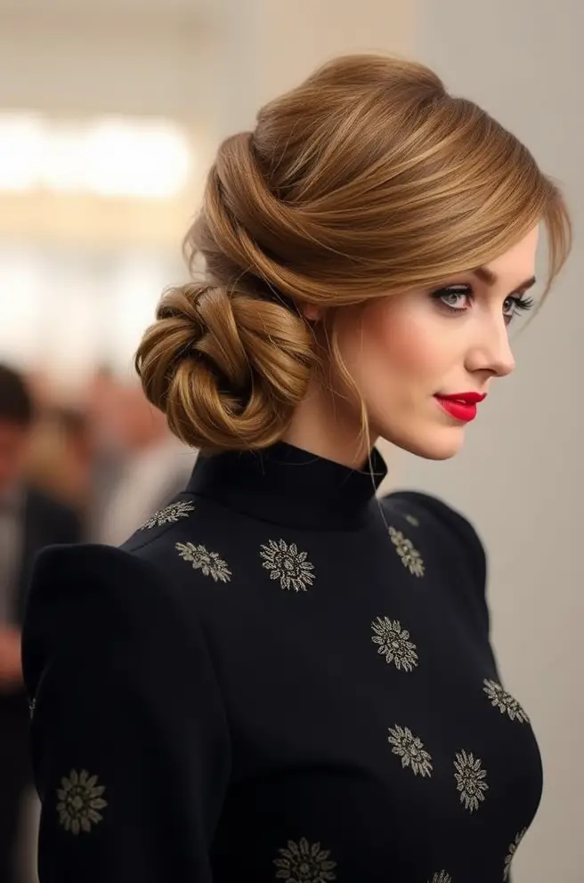 Chic Light Brown Hair Updos for Special Occasions