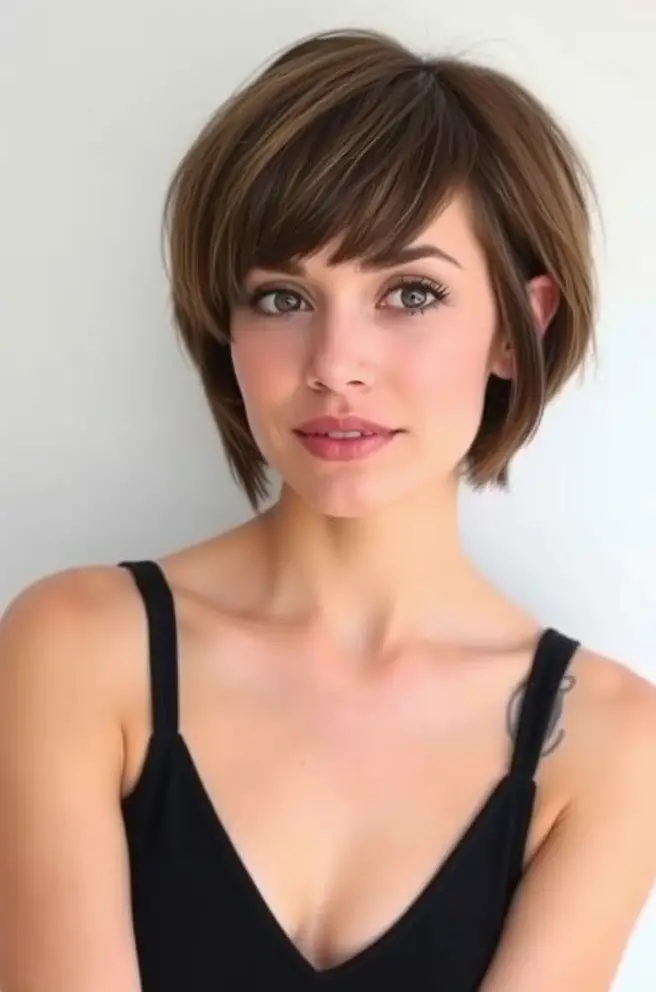 Chic Short Hair with Bangs for Fine Hair