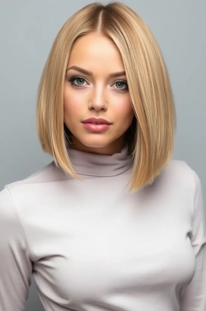 Chic Straight Bronde Bob Hairstyle