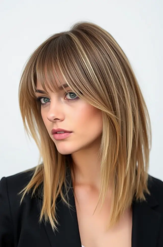 Chic Straight Hair Mullet with Subtle Layers