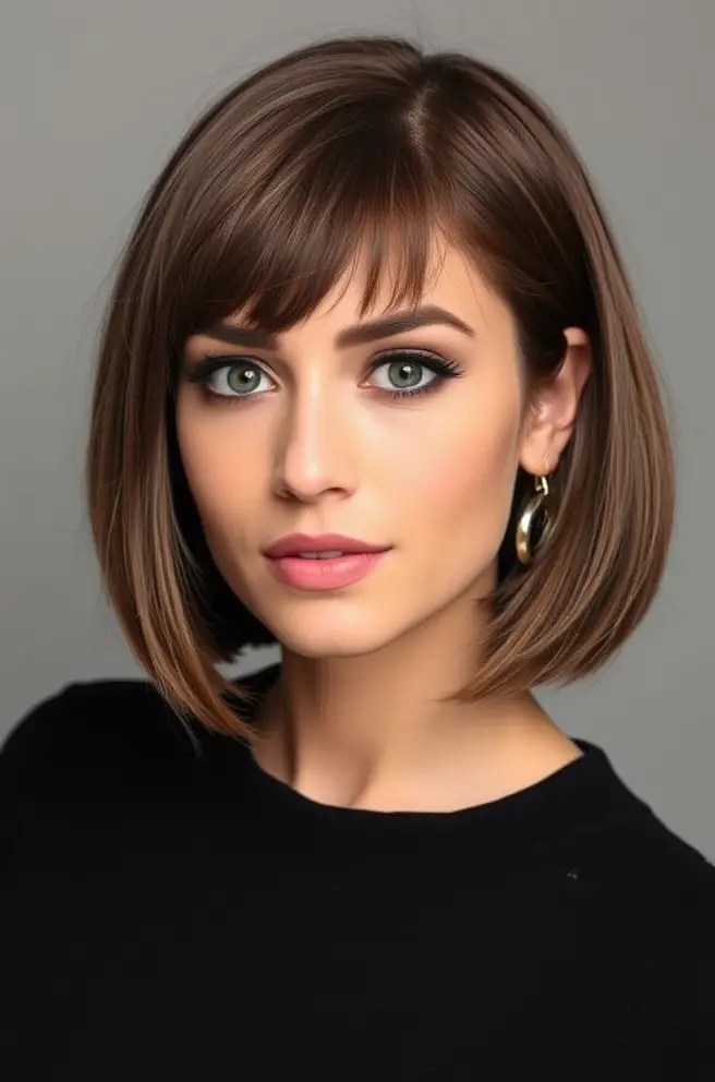 Classic Bob with Bangs for Timeless Elegance