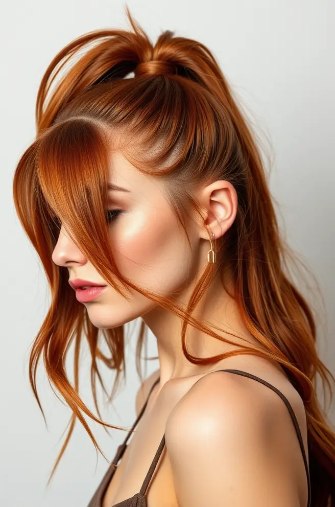 Classic Cowboy Copper Hair in a High Ponytail