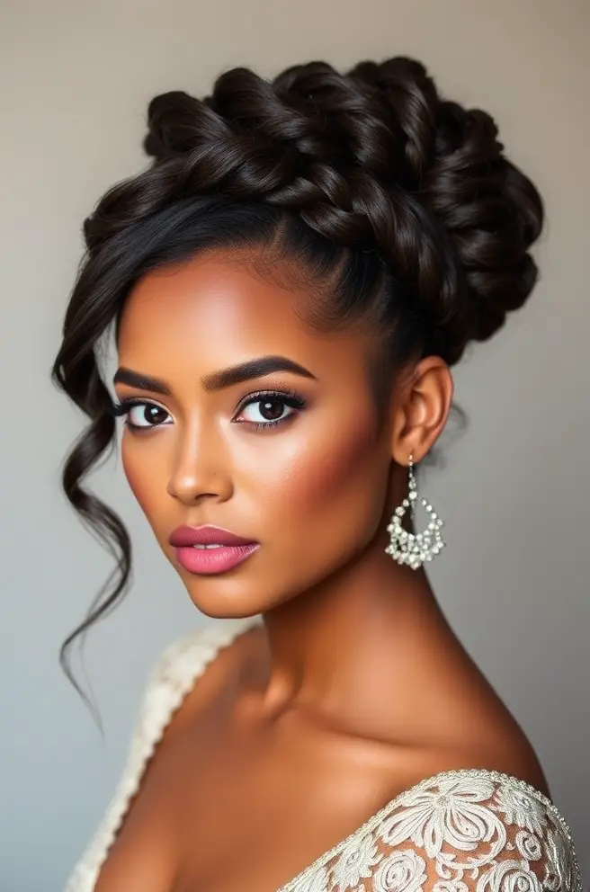 Coarse Hair: Chic Braided Updo for Elegant Occasions