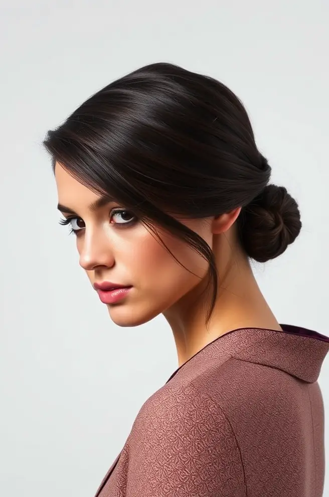 Coarse Hair: Sleek Low Bun for a Polished Appearance