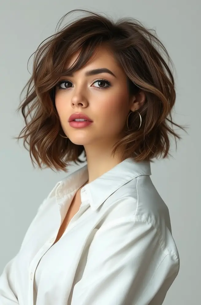 Coarse Hair: Trendy Tousled Bob for Everyday Style