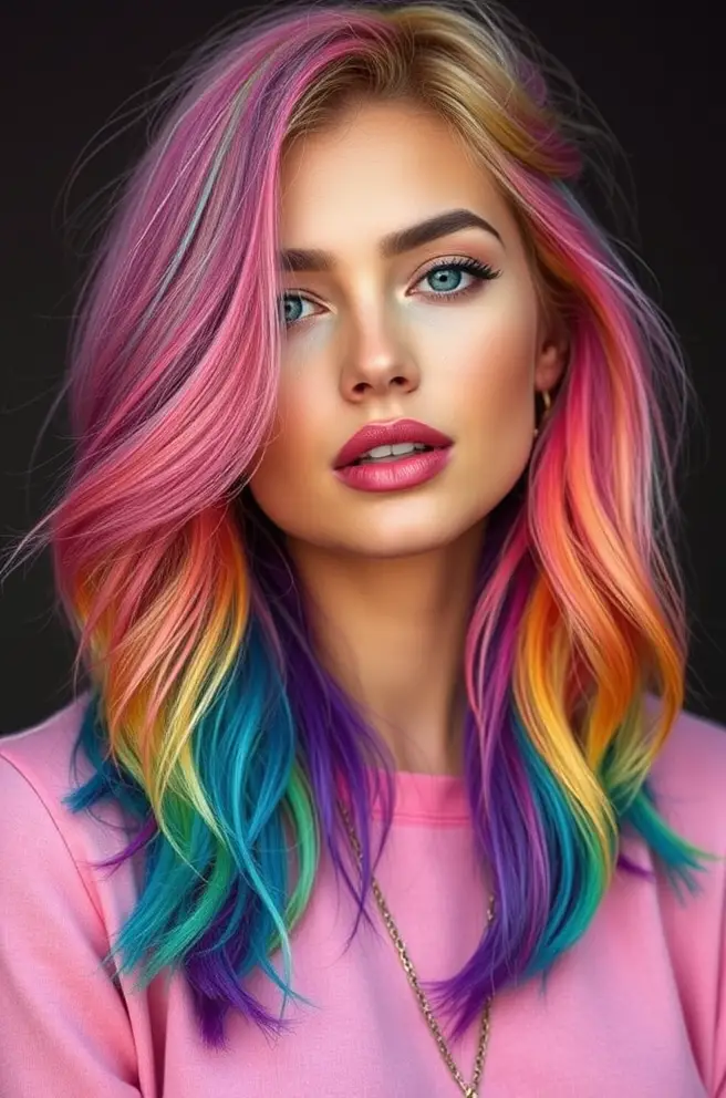 Colorful 80s Hair Highlights for a Vibrant Style