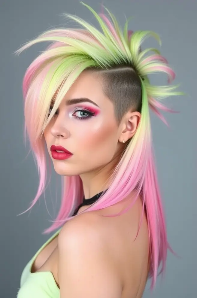 Creative Skunk Hair Designs with Pastel Colors