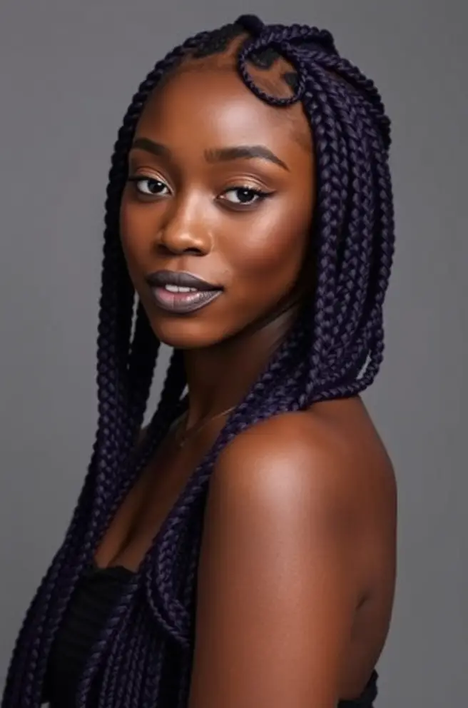 Dark Purple Braids for a Chic Look