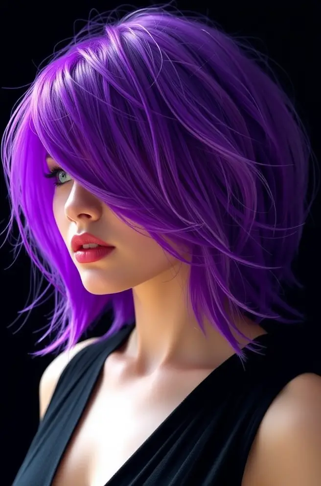 Dazzling Electric Purple Hair Styles to Try