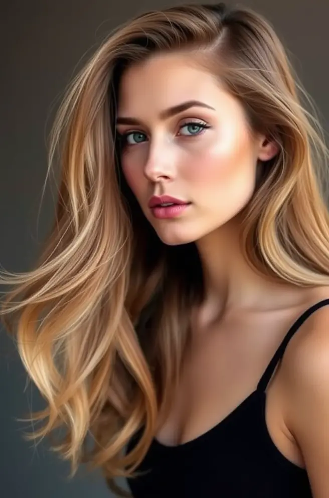 Dimensional Light Brown Hair with Ombre