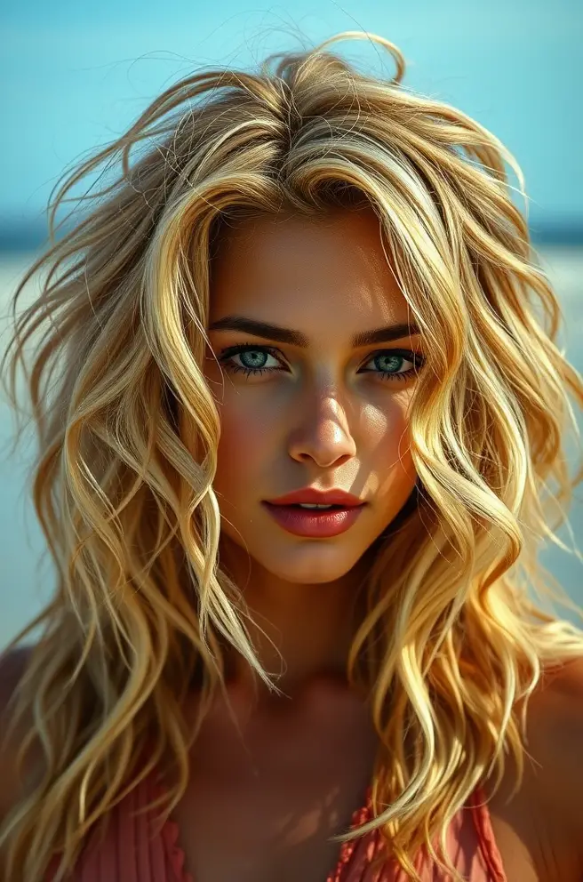 Dirty Blonde Hair with Beachy Waves